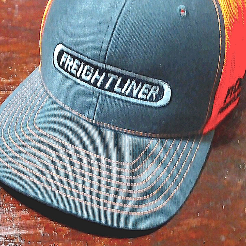 Richardson 112 6 Panel Freightliner orange neon Mesh Hat Charcoal/Orange.